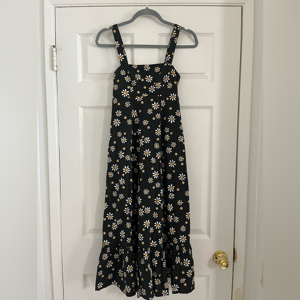 Kate Spade Black Dress with White and Yellow Floral Design